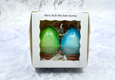 Merry Bulb Milk Bath Bombs with Embeds