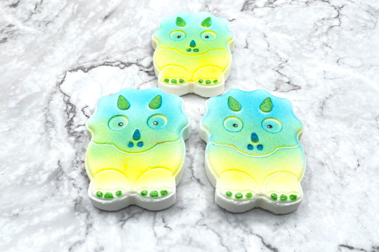 Triceratops Dinosaur Milk Bath Bombs with embeds Hartmont Candles