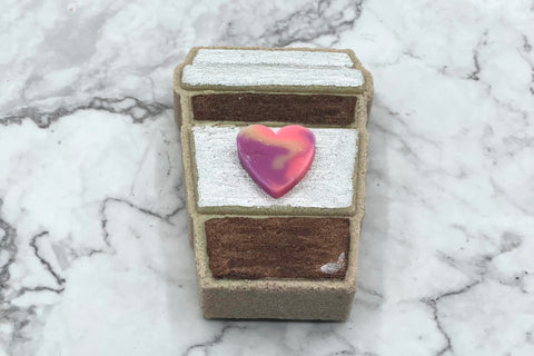 Roasted Coffee Take Out Milk Bath Bomb with embeds and Goatsmilk Soap Heart