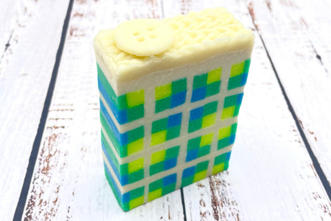 Blue Plaid Vegan Olive Oil Soap