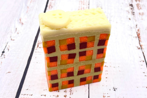 Wavy Brown Plaid Vegan Olive Oil Soap